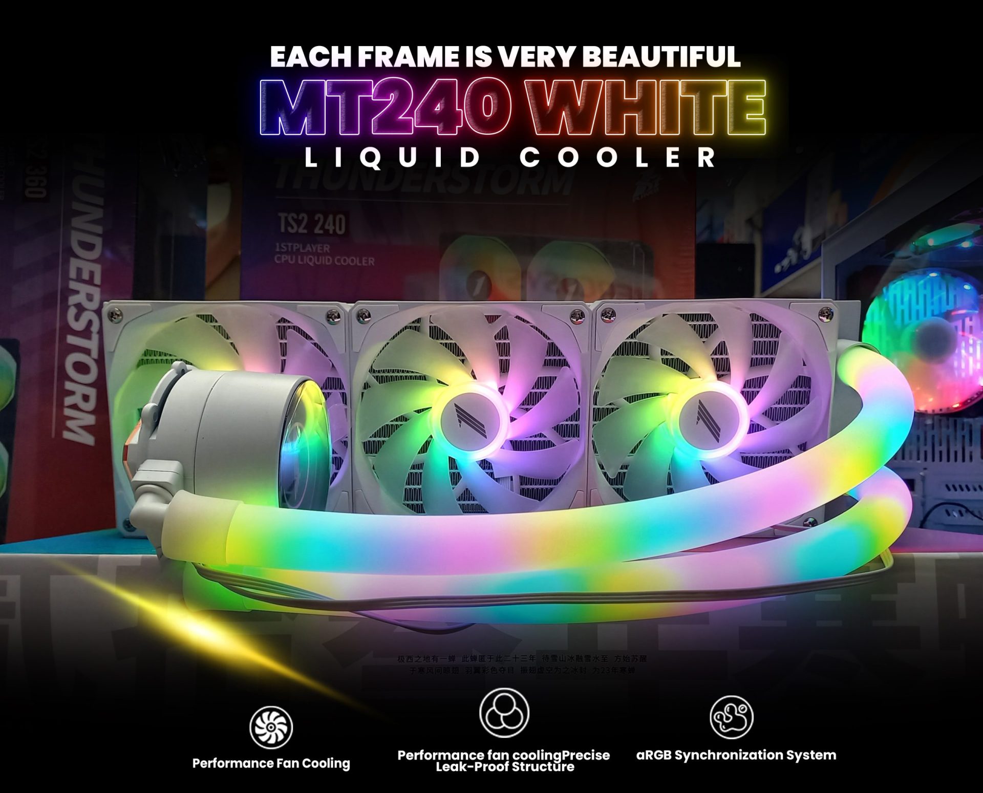 LIQUID COOLER 360MM 1ST PLAYER MT240 WHITE 2 2 scaled 1